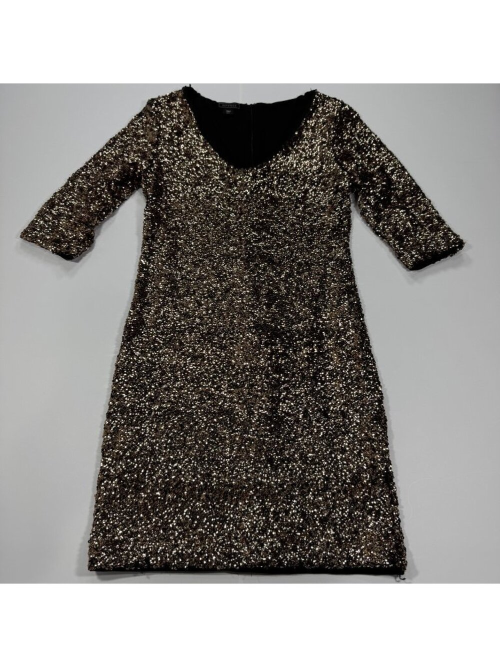 Metaphor Dress Women's M Brown Polyester Bodycon Sequin Party Cocktail Stretch